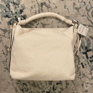 White Sherpa hobo bag - brand new with tags!